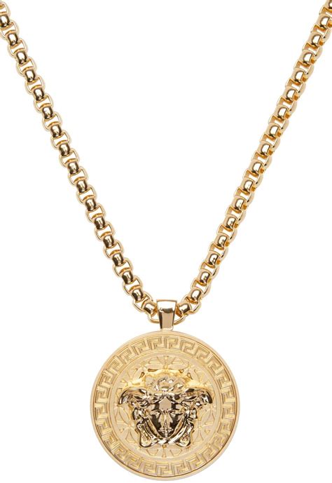 versace necklac men|14k gold Versace pendant.